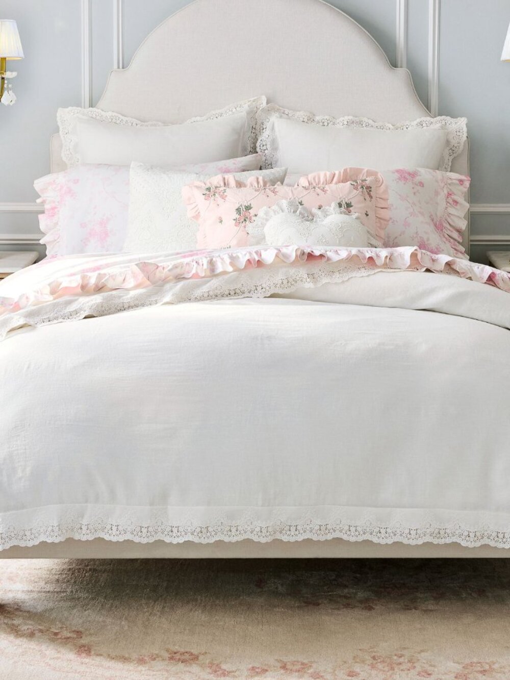 LoveShackFancy x Pottery Barn NWT Rose Ruffle Pillowcases Standard - Picture 5 of 9